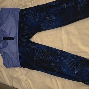 Old Navy Blue Tank Top and Patterned Leggings Set